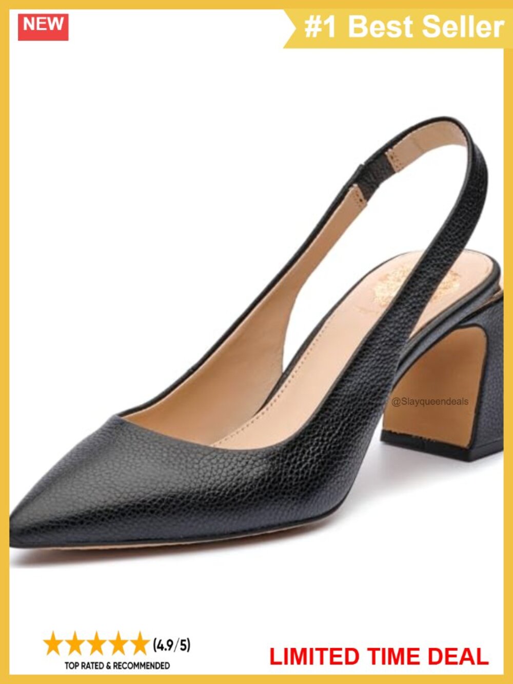 Slingback Pump Pointed Toe Block Heel Dress Shoe